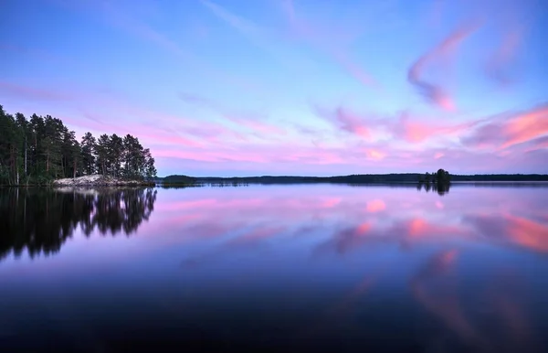 Beautiful View Calm Lake Scenic Sunset — 스톡 사진