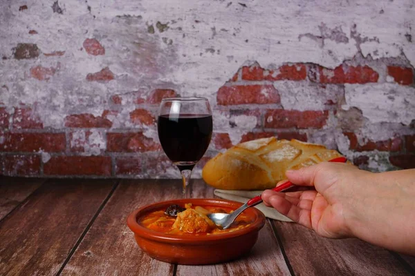 Tonauflauf Mit Geschmorten Kutteln Madrider Stil Typisch Spanisches Essen Auf — Stockfoto