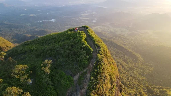 Luftaufnahme Eines Von Bäumen Bedeckten Berges Einem Sonnigen Tag Mini — Stockfoto