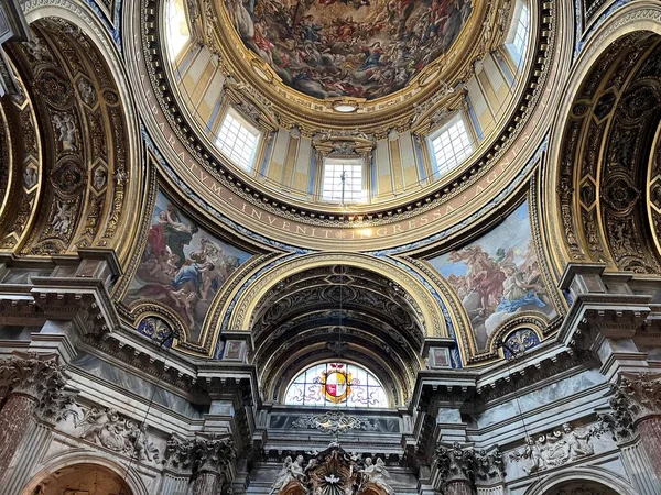 Интерьер Церкви Святого Аньезе Стиле Барокко Риме Италия — стоковое фото