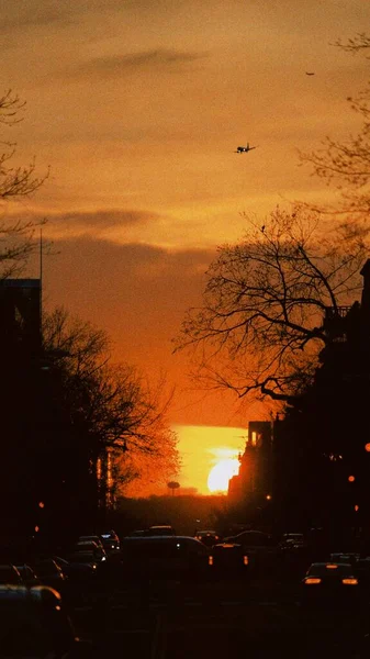 Pôr Sol Washington Capturado Perto Apple Carnegie Library — Fotografia de Stock