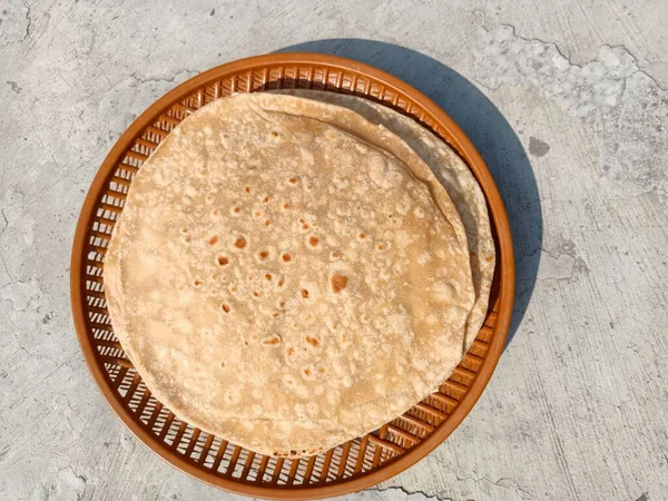 Chapati Även Känd Som Roti Rotli Safati Shabaati Phulka Chapo — Stockfoto
