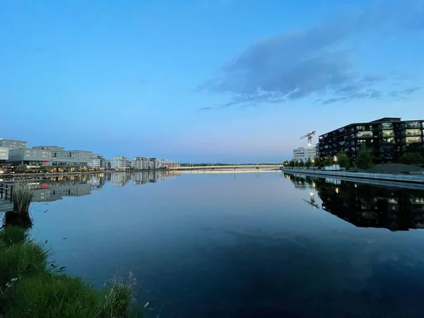 Pintoresco Plano Del Lago Munksjo Jongoping Suecia — Foto de Stock