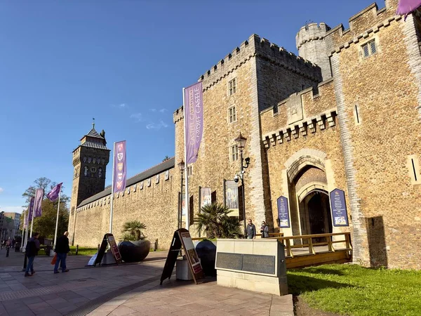 Zamek Cardiff Wiktoriański Gotycki Pałac Odrodzenia Centrum Cardiff Walia — Zdjęcie stockowe