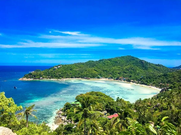 Eine Luftaufnahme Des Sattgrünen Ufers Einer Tropischen Insel Tao Unter — Stockfoto