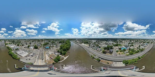 Вид Річку Пассаїк 360 Градусів Місто Північний Арлінгтон Окрузі Берген — стокове фото