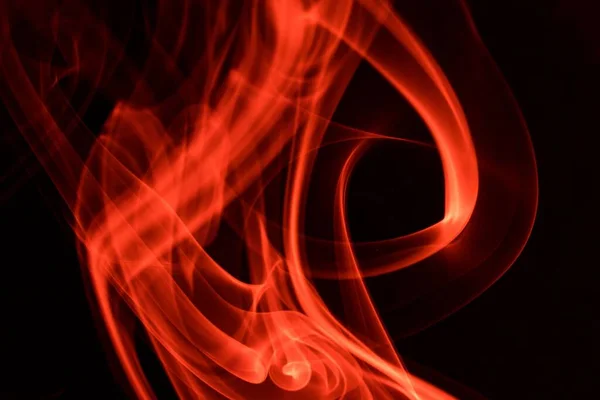 Tűz Lángja Fekete Háttérben — Stock Fotó