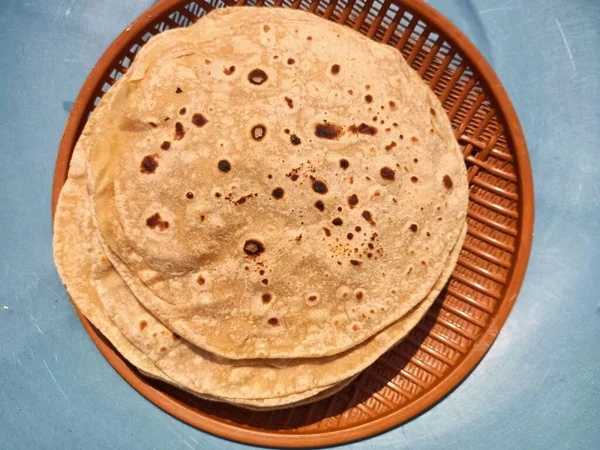 Chapati Roti Rotli Safati Shabaati Phulka Chapo Poli Roshi Olarak — Stok fotoğraf