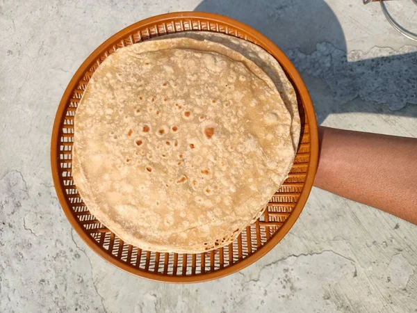 Chapati Γνωστό Και Roti Rotli Safati Shabaati Phulka Chapo Poli — Φωτογραφία Αρχείου