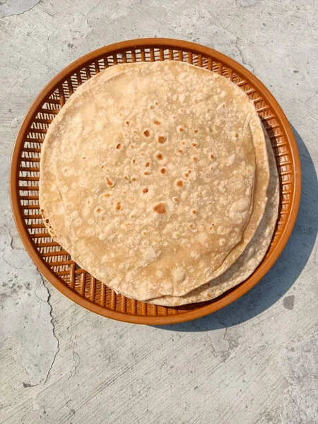 Chapati Também Conhecido Como Roti Rotli Safati Shabaati Phulka Chapo — Fotografia de Stock