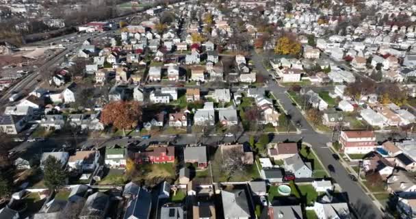 Una Veduta Aerea Drone Case Nella Città Clifton New Jersey — Video Stock