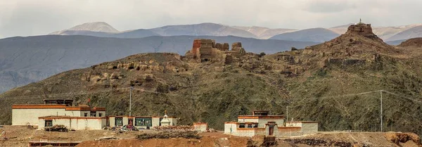 アリ県 チベット 中国のザダ郡の古代建築遺跡のパノラマビュー — ストック写真