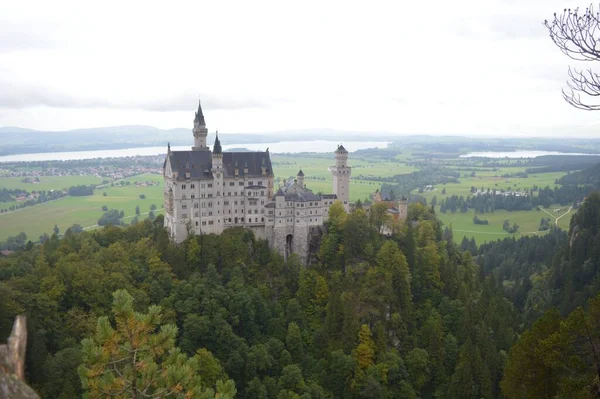 Luftaufnahme Des Schlosses Neuschwanstein Schwangau Deutschland — Stockfoto