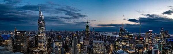 Een Prachtig Uitzicht Manhattan Tijdens Zonsondergang — Stockfoto