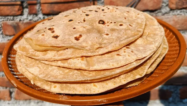 Chapati Також Відомий Roti Rotli Safati Shabaati Phulka Chapo Poli — стокове фото
