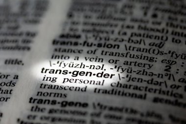 Sözlükte vurgulanmış bir transseksüel sözcüğünün yakın çekimi