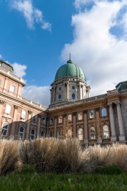 Budapeşte, Macaristan 'daki güzel Budapeşte kalesinin dikey çekimi.