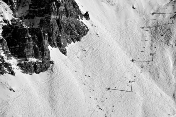 Fransız Alpleri Nin Gri Kar Yağışı — Stok fotoğraf