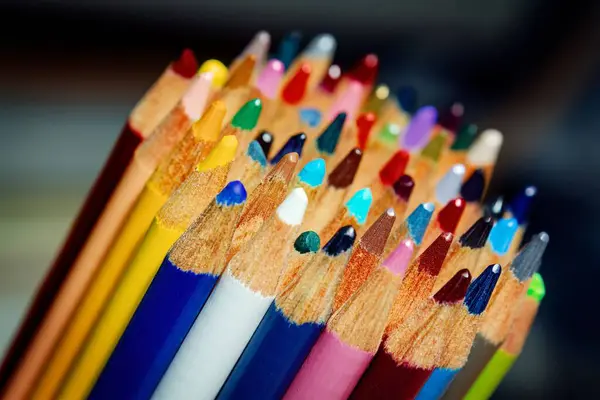 Renkli Kalemlerin Yakın Plan Çekimi — Stok fotoğraf