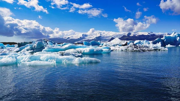 Jokulsarlon Manzarası Vatnajokull Ulusal Parkı Zlanda Bir Buzul Gölü — Stok fotoğraf
