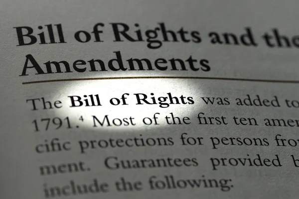 Die Einem Lehrbuch Für Wirtschaftsrecht Enthaltene Bill Rights — Stockfoto