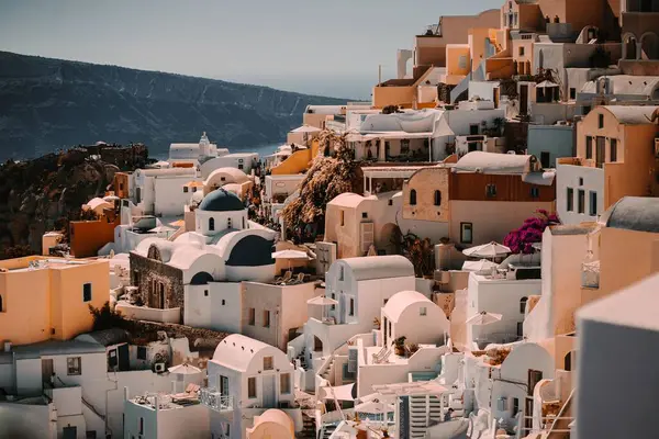 Beautiful Closeup White Buildings Famous Santorini Island — Stock Photo, Image