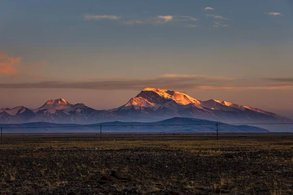 Blick Auf Den Sonnenuntergang Mit Gurla Mandhata Himalaya Taqin County — Stockfoto