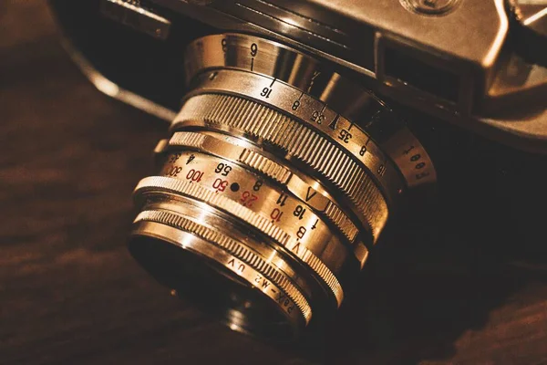 Close Detalhes Uma Câmera Pax Vintage — Fotografia de Stock
