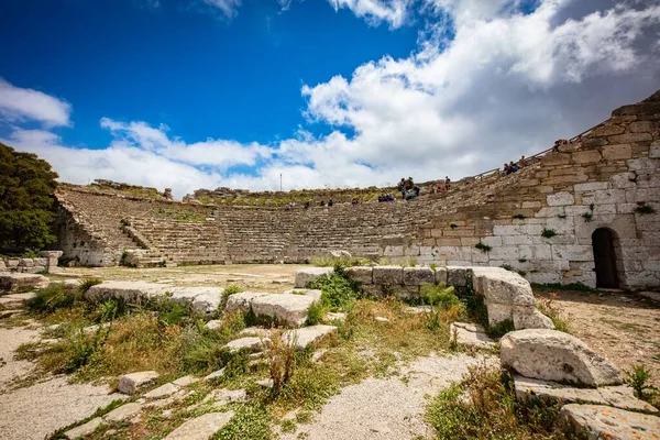 Una Hermosa Toma Del Anfiteatro Antiguo Segesta Sicilia Italia — Foto de Stock