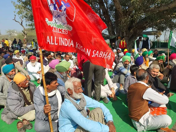 Les Agriculteurs Protestent Contre Projet Loi Adopté Par Gouvernement Bjp — Photo