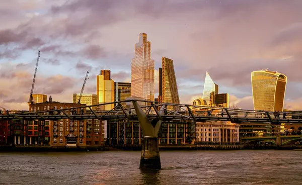 Ein Malerisches Stadtbild Von London Vereinigten Königreich Bei Sonnenuntergang — Stockfoto