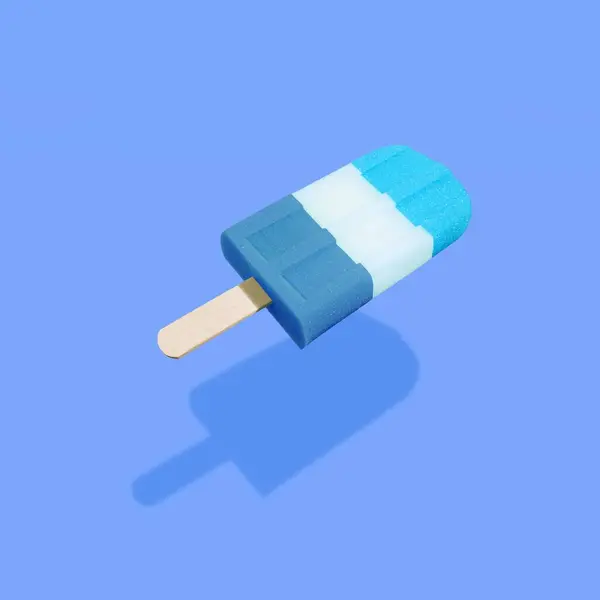 Синего Мороженого Мороженым Голубом Пастельном Фоне — стоковое фото