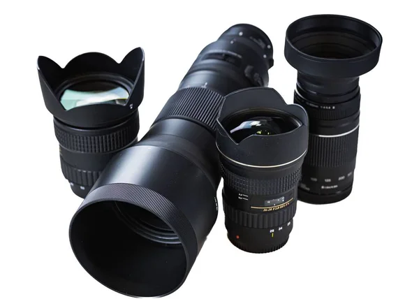 プロのカメラ用レンズフードの各種サイズのクローズアップショット — ストック写真