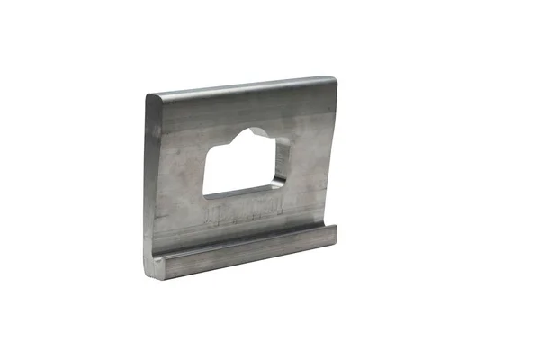 Single Gray Plate Aluminum Extruded Tie Isolated White Background — Stock Photo, Image