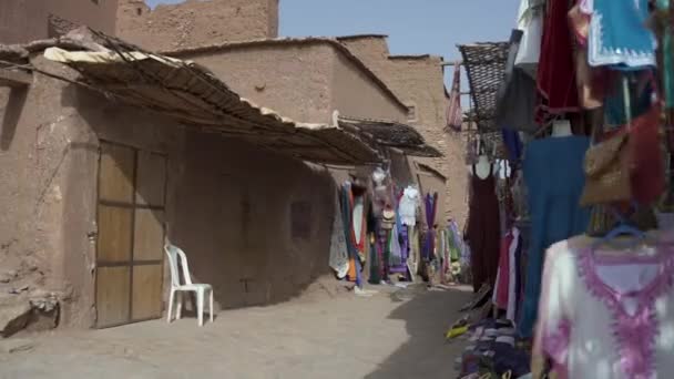 Низкоугольный Вид Старинные Здания Айт Бенхадду Моро — стоковое видео