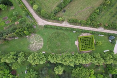 Çek Cumhuriyeti 'ndeki botanik bahçelerinin havadan görünüşü