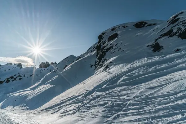 Красивая Гора Бейкер Покрытая Снегом Солнечный Зимний День Вашингтоне Соединенные — стоковое фото