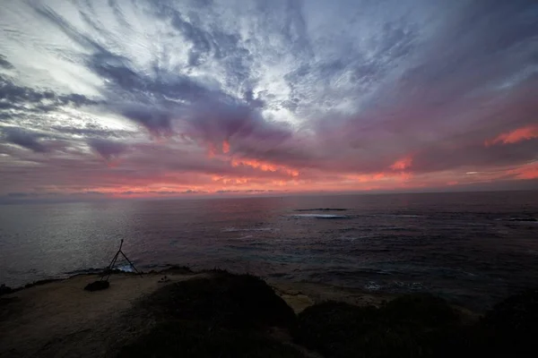 Denizin Üzerinde Güzel Bir Gün Batımı Manzarası — Stok fotoğraf