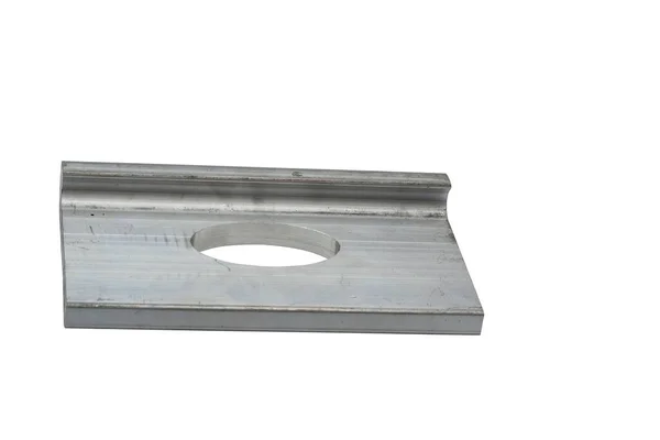 Pojedynczy Szary Plate Aluminium Extruded Tie Izolowany Białym Tle — Zdjęcie stockowe