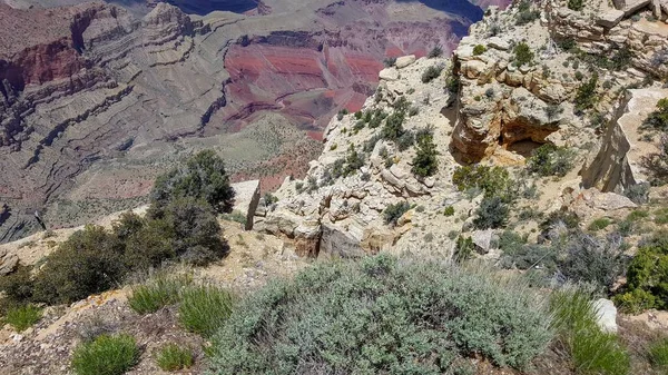 Ένα Πλάνο Υψηλής Γωνίας Του Grand Canyon Μια Ηλιόλουστη Μέρα — Φωτογραφία Αρχείου