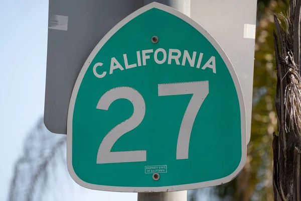 Das Straßenschild Für Den Highway Einem Sonnigen Tag Los Angeles — Stockfoto