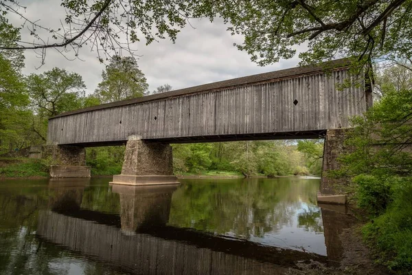Schofield Ford Covered Bridge Tyler State Park Pennsylvania — Stock Photo, Image