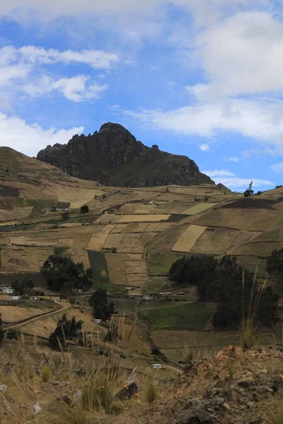 Campos Agrícolas Montañas Los Andes Montañas Del Ecuador — Foto de Stock