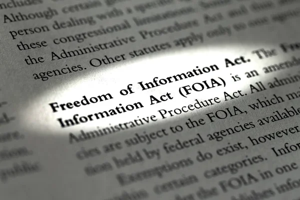 Információszabadságról Szóló Törvényre Foia Hivatkozó Jogi Üzleti Jogi Tankönyv Része — Stock Fotó