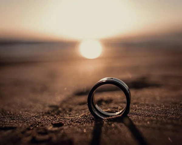 Girit Yunanistan Günbatımı Sahilde Rüya Yüzüğü — Stok fotoğraf
