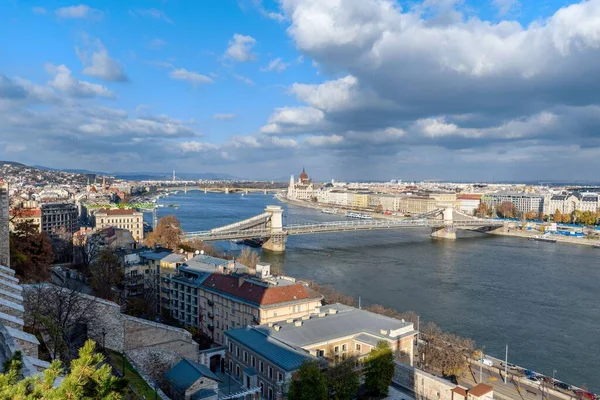 Beautiful Cityscape Budapest Bridges Danube River Hungary — Stock Photo, Image