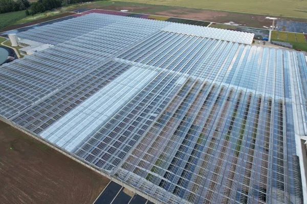 Luftaufnahme Der Landwirtschaftlichen Gewächshäuser Lysa Nad Labem Tschechische Republik — Stockfoto