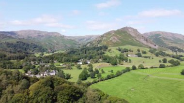 Kuzey Yorkshire, İngiltere 'de güzel bir kırsal manzaranın havadan görünüşü