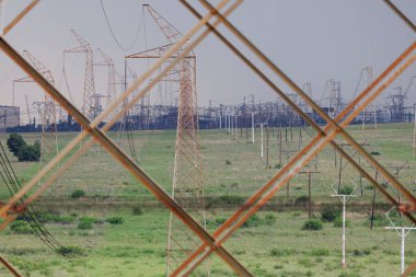 Güney Afrika 'daki Eskom enerji hattı ağı.