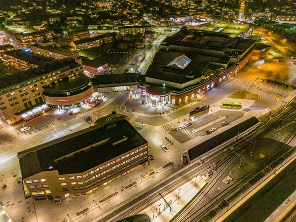 Eine Luftaufnahme Des Norwegischen Stadtskis — Stockfoto